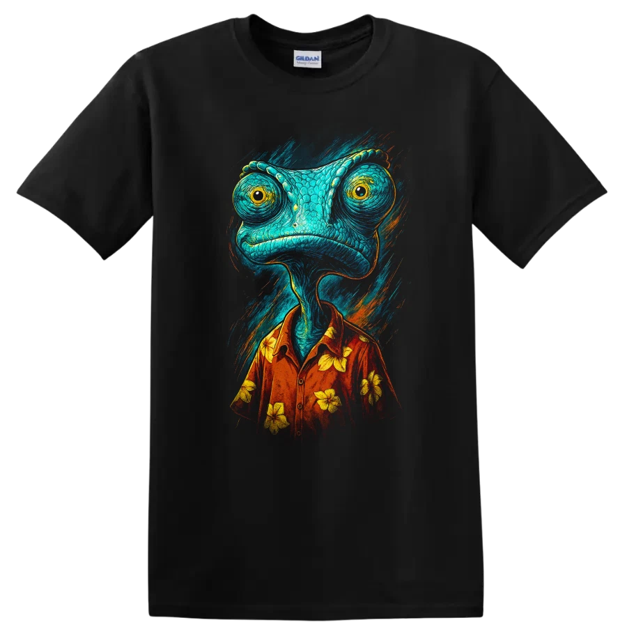 Rango Chameleon Portrait T Shirt Psychedelic Colorful Animal Tee
