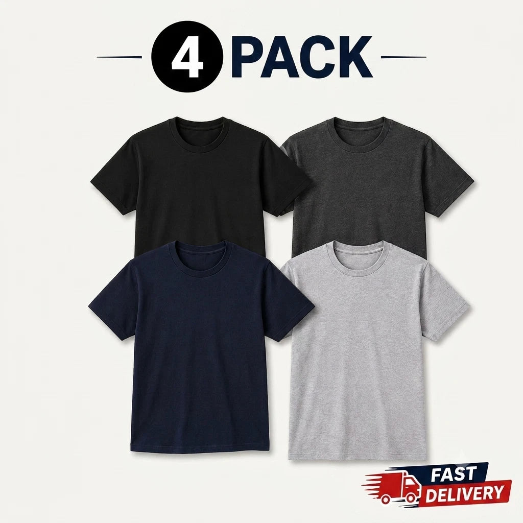 Mens T shirts Cotton Short Sleeve T-shirt Tee Crew Neck Regular Plain Top S-XL