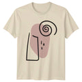 Abstract Minimalist Face Spiral T-Shirt Bohemian Style Art Birthday Gift