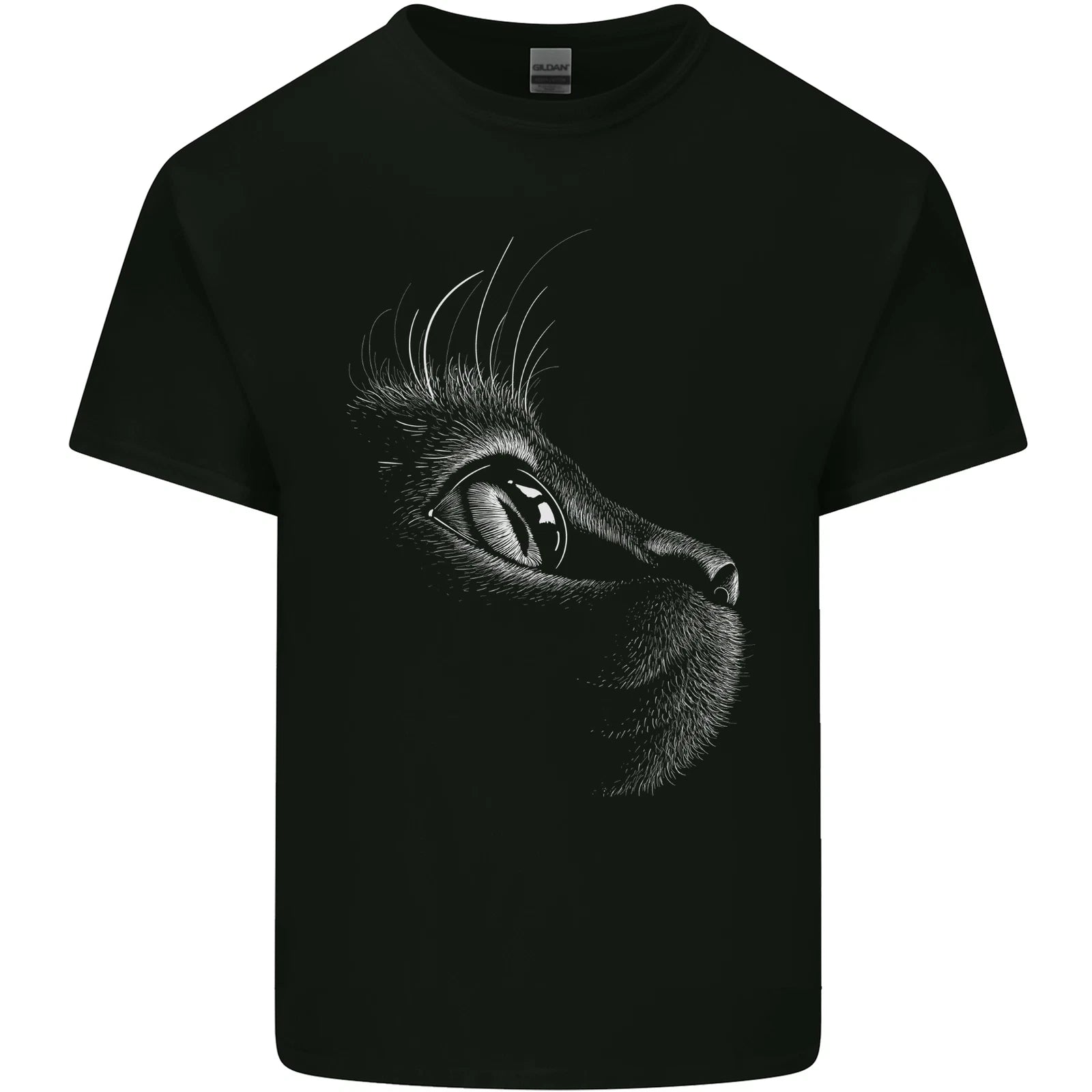 A Cute Cat Face Mens Cotton T-Shirt Tee Top