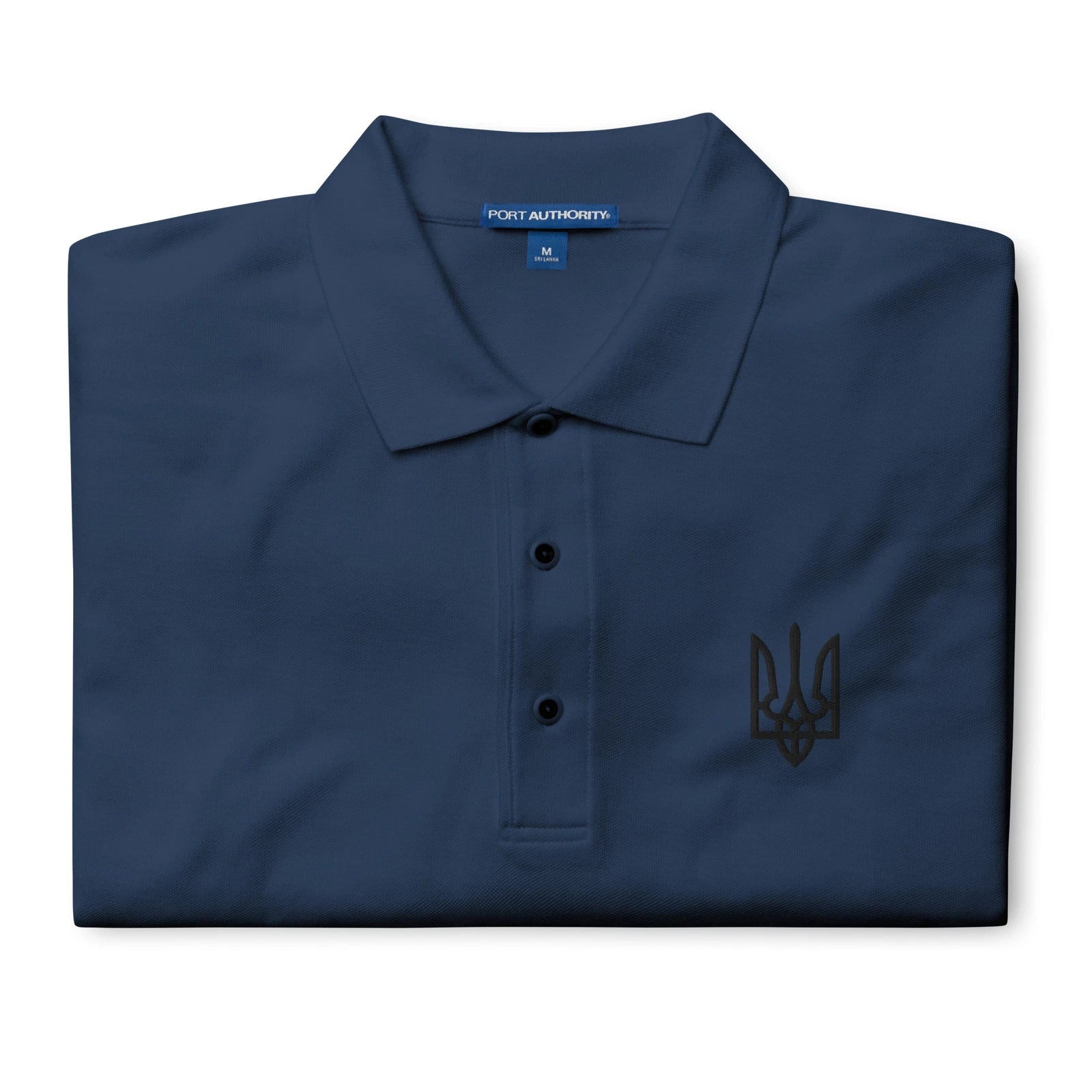 Zelensky embroidered trident Men's Premium Polo, Ukraine shirt