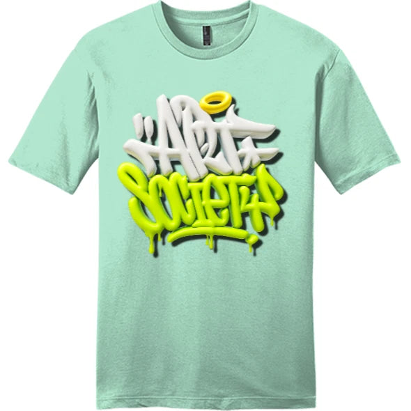 NEW Art Society 3D GRAFFITI BLACK / GREEN Tee Shirt MINT SMALL-4XLARGE MADE USA