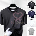 Casual Oversized Men's T-Shirt Short Sleeve Round Neck Summer Solid Tee