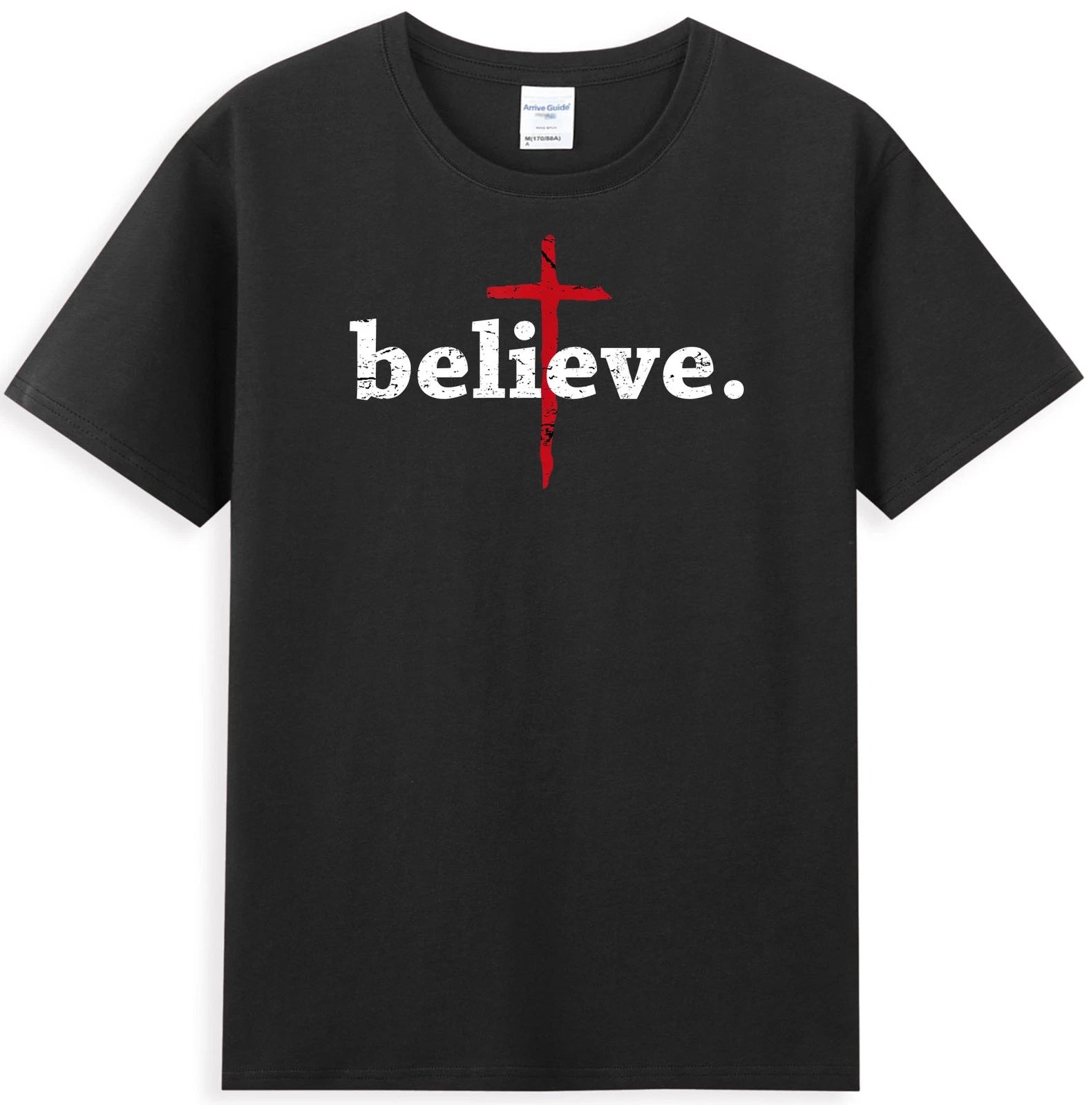 Believe In Cross Jesus Christ Christian Bible Faith God Men's T-Shirt