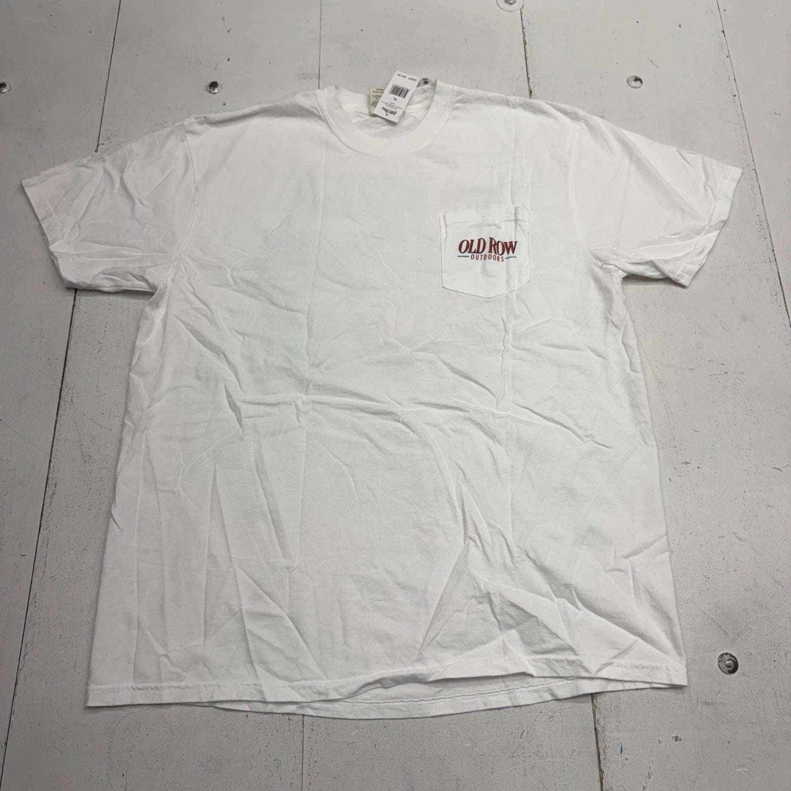 Comfort Colors Shirt Mens XL White Old Row Outdoors Lip Ripper Pocket Tee
