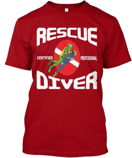Rescue Scuba Diver Certified Professional T-Shirt Made in USA Size S to 5XL