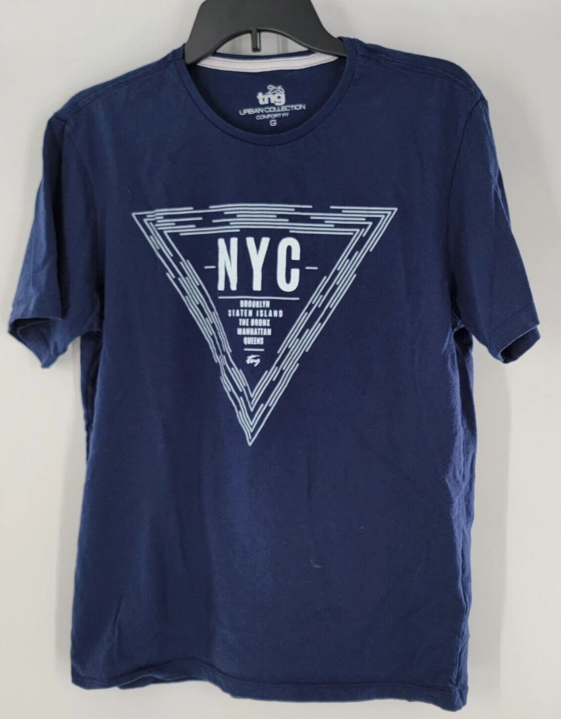 TNG Urban Collection Men's Size Large S/S Blue Boroughs of New York City T-Shirt