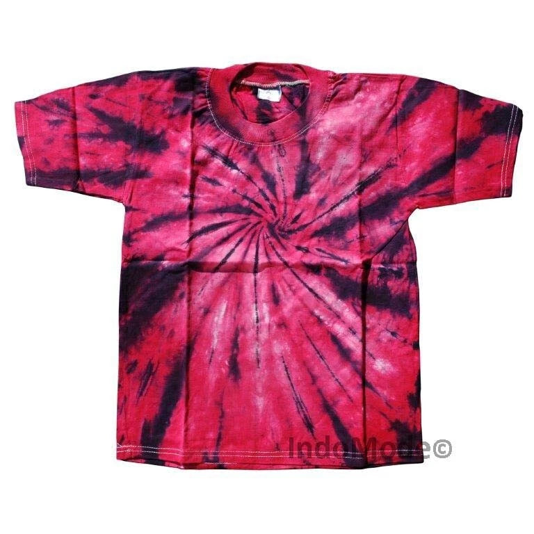 Dark Red Tie-dye Unique T-shirt Trendy Artistic Vibrant Colors