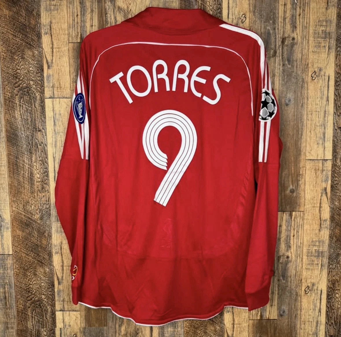 Liverpool FC 2007-08 Home Men’s Large Long Sleeve Soccer Jersey TORRES #9