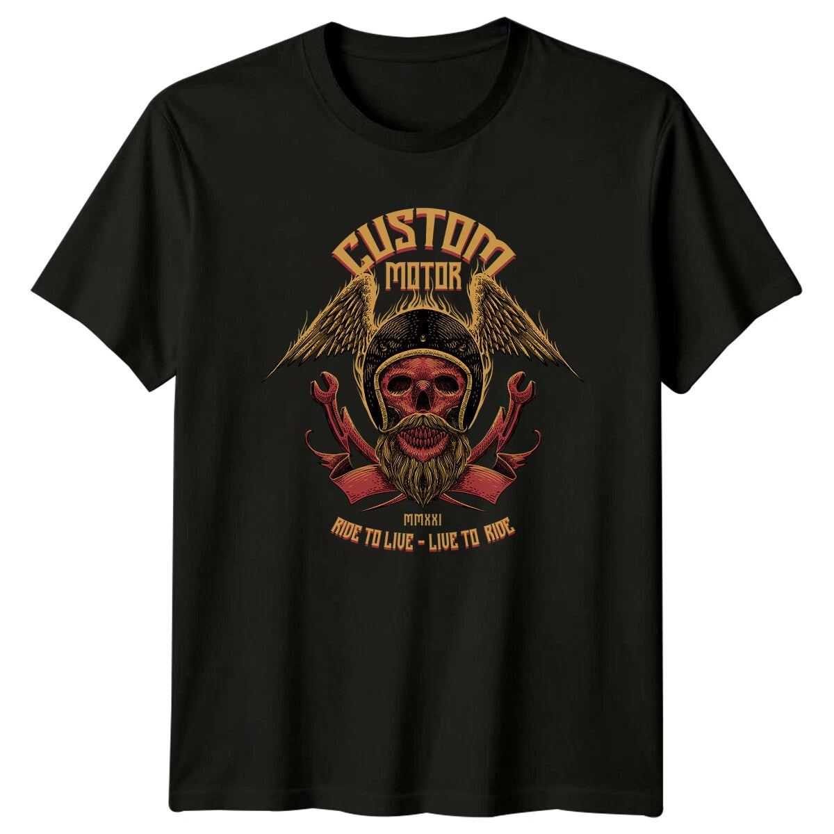 Custom Motor Ride To Live Live To Ride Mens T-Shirt Womens Tee Graphic