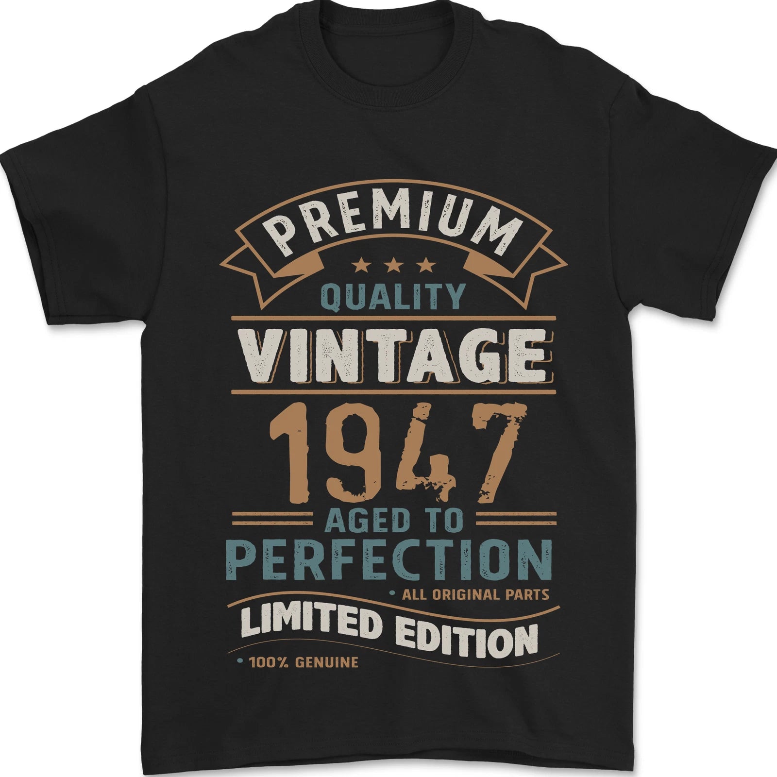 Premium Vintage 79th Birthday 1947 Mens T-Shirt 100% Cotton
