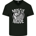 Gym Muscle Mode Bodybuilding Weightlifting Mens V-Neck Cotton T-Shirt