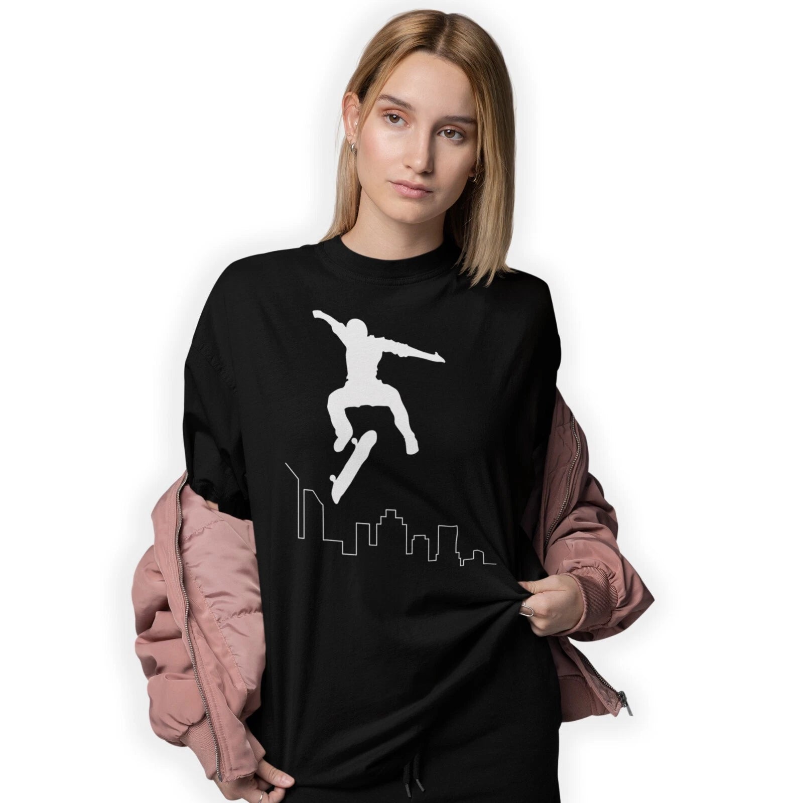 Urban Skateboarder Shadow Silhouette T-Shirt Birthday Gift