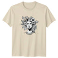Bohemian Floral Portrait Womens T-Shirt Boho Style Fashion Birthday Gift For Her