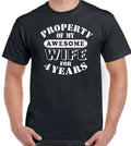Wedding Anniversary 4th T-Shirt Mens My Awesome Wife Funny Gift 4 Year Husband