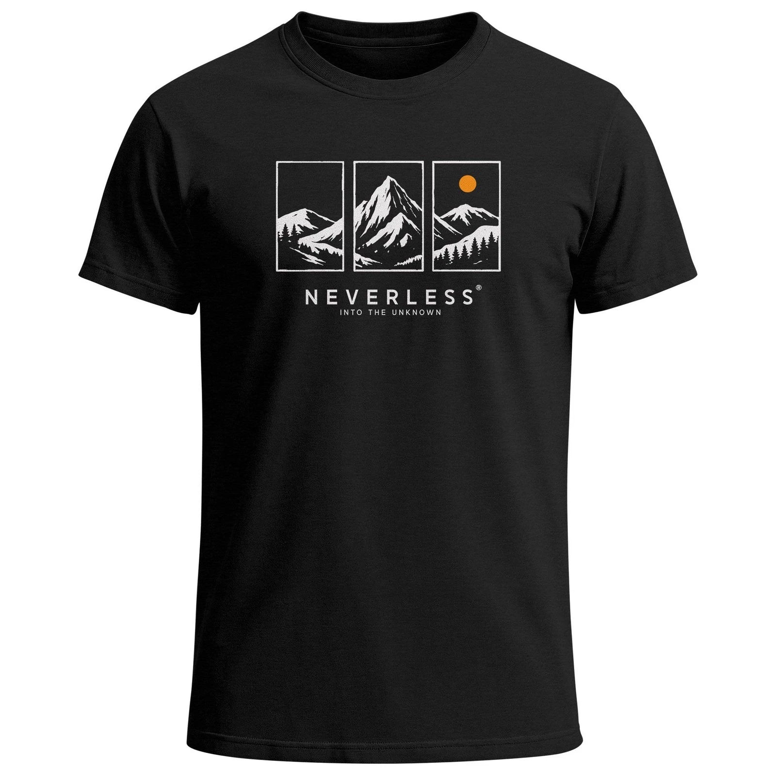 Mens T-Shirt Outdoor Design Mountains Statement Into The Unknown Adventure