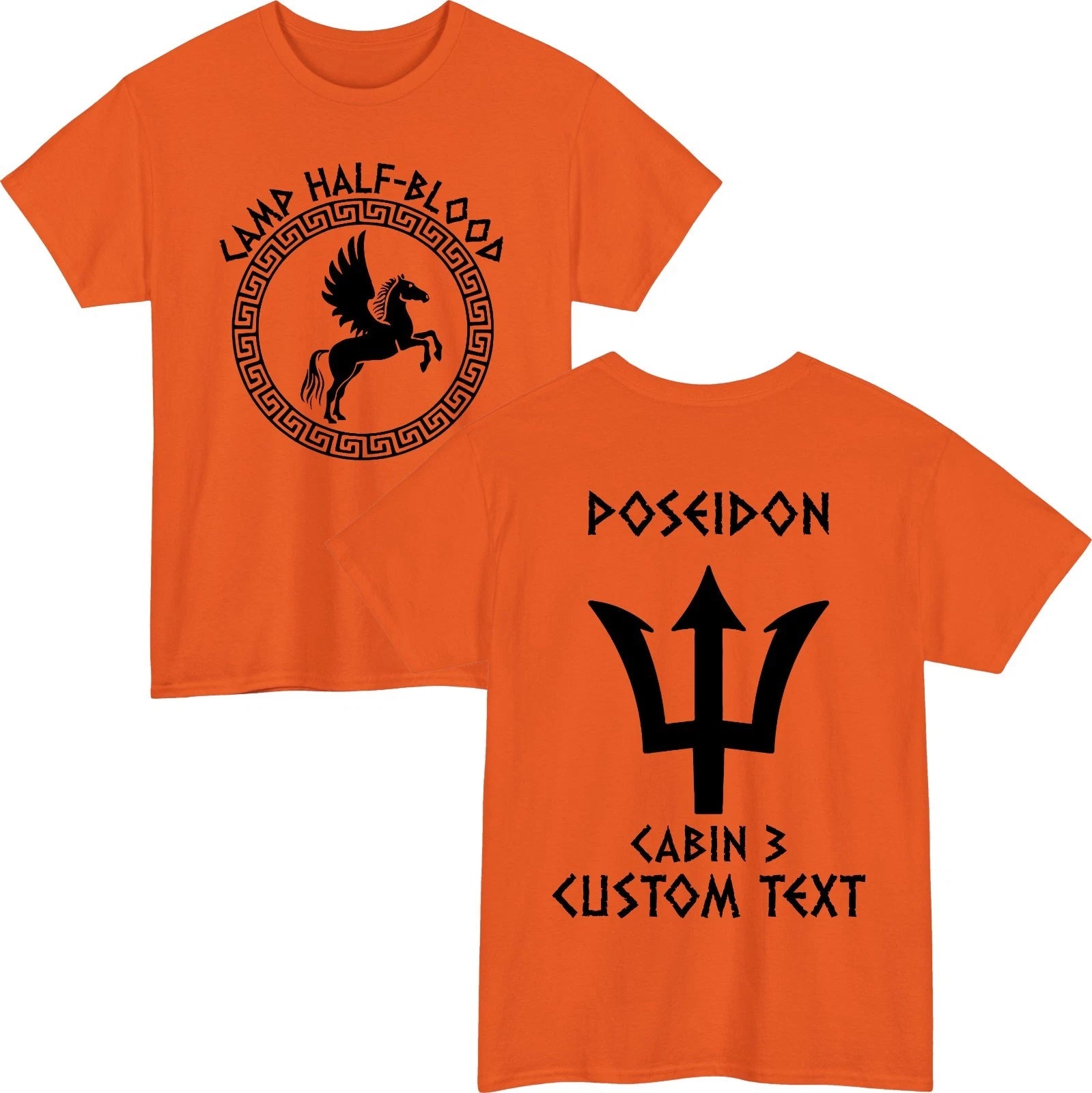 Personalised Camp Half Blood T-Shirt Custom Text Christmas Halloween Party Top