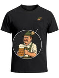 Men's T-Shirt with Chest Pocket Grantler Ox Deer Custom Pitcher Beer Traditional Look