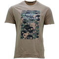 FCUK Mens T Shirts Camouflage Skull Printed Crew Neck Casual Summer Beige Tee
