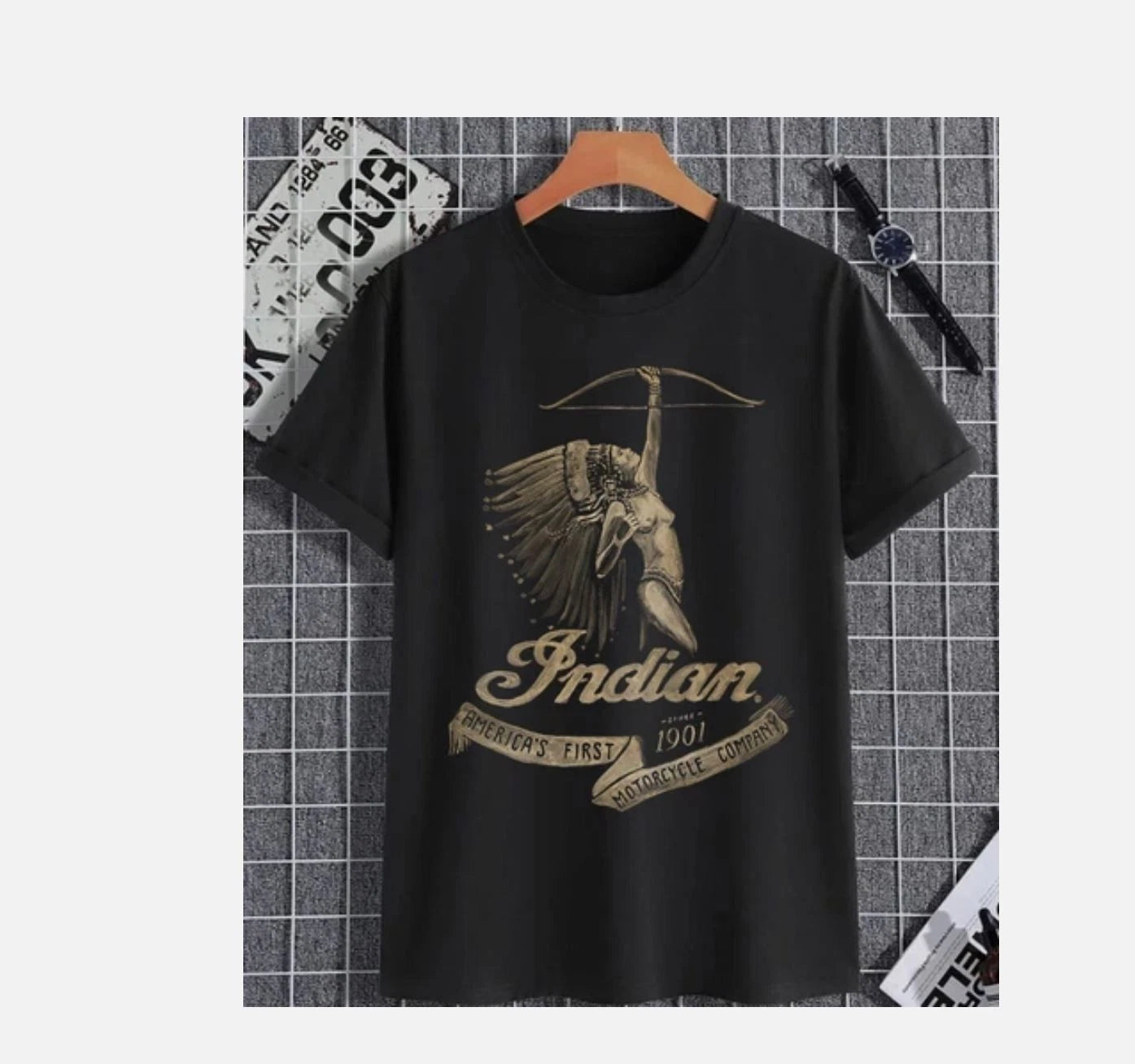 Biker shirt for men -first company in america indian motorcycle LONG STEEVE