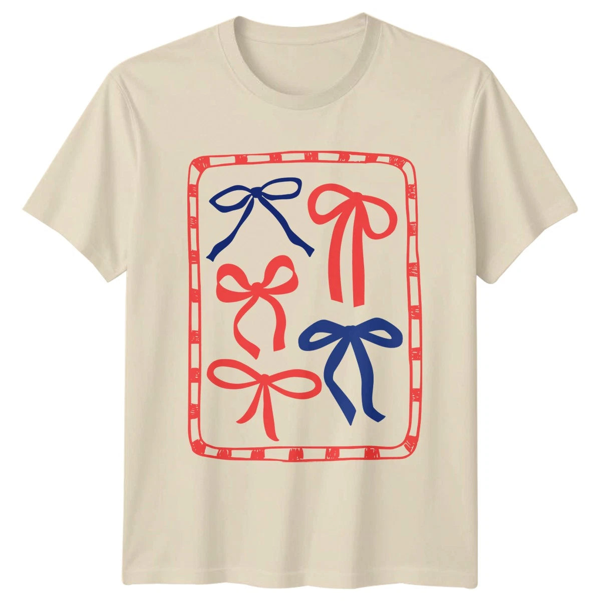 Cute Bow T-Shirt Fun Colourful Graphic Stylish Fashion Retro Gift For Her