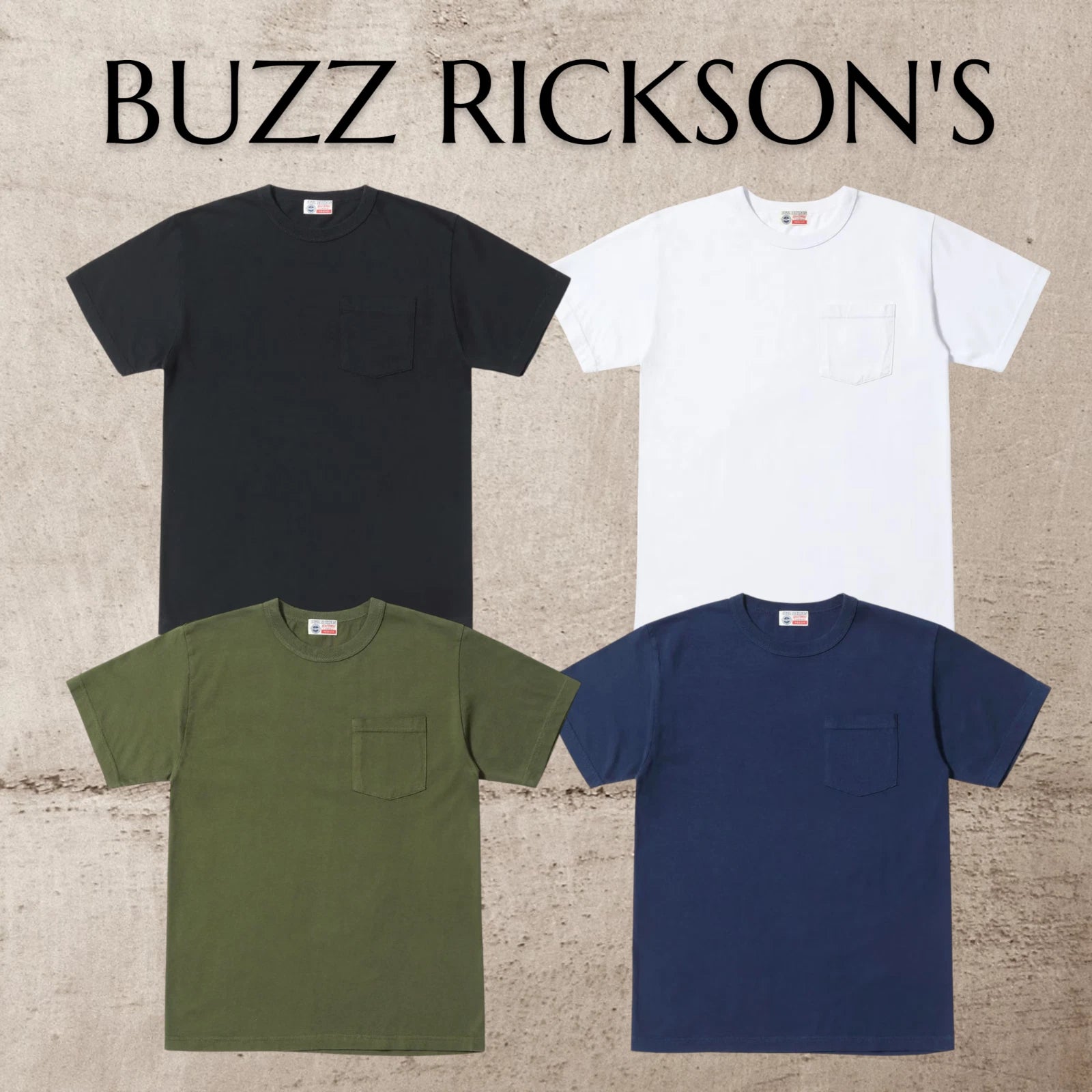 BUZZ RICKSON'S Lot No. BR78711 POCKET T-SHIRT White Black Navy Olive Japan NEW