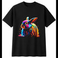 Lop Rabbit Glowing Cute Mens T-Shirt Black 100% Cotton Graphic Tee Adorable