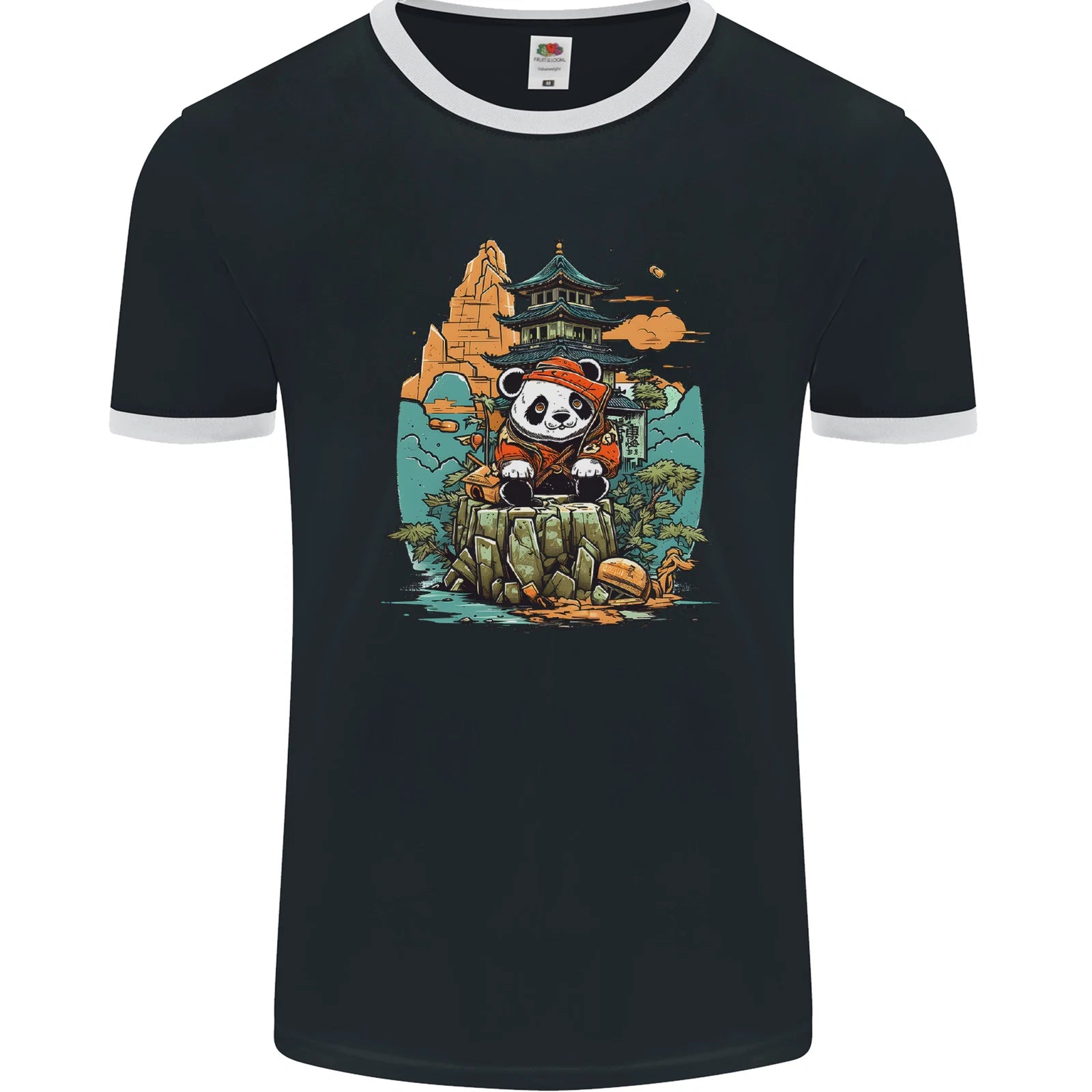 A Cute Panda Bear Mens Ringer T-Shirt FotL
