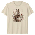 Rustic Rabbit Floral T-Shirt Woodland Nature Gift For Him And Her