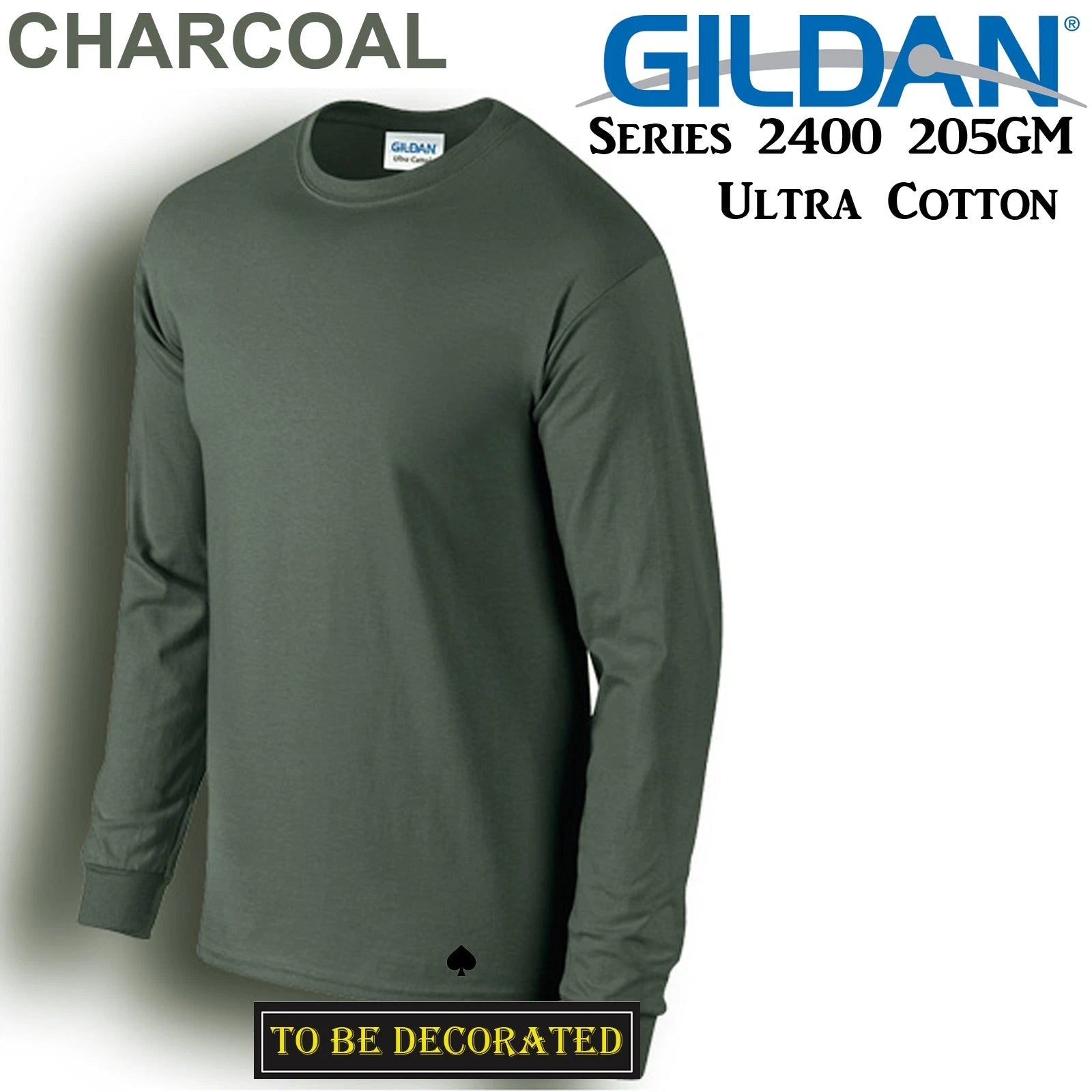 AU Gildan Long Sleeve T-Shirt Charcoal Basic Tee Top Mens Ultra Cotton T-Shirts