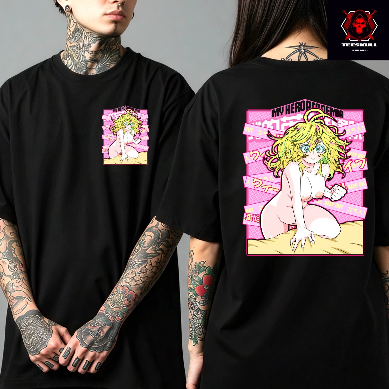 Waifu Kawaii Anime Sexy Girls Front & Back Unisex Premium Graphic T-Shirt 🔥