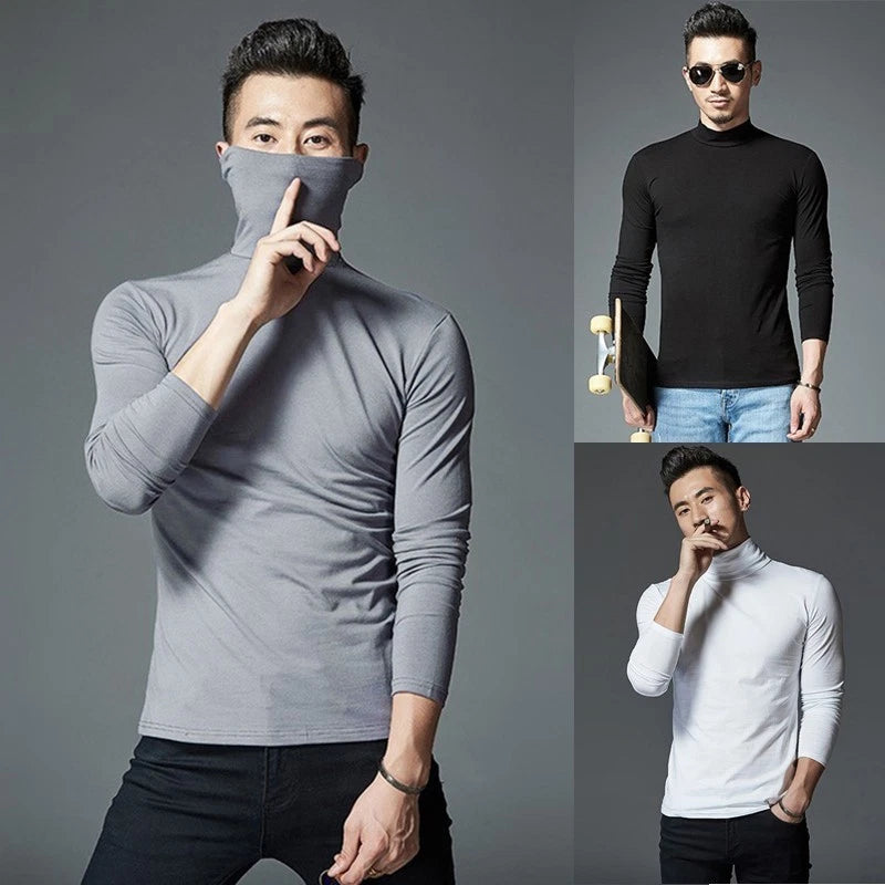 Shirt Clothing Long Sleeve Mens Polyester Shirts Slim Fit Basic Thermal