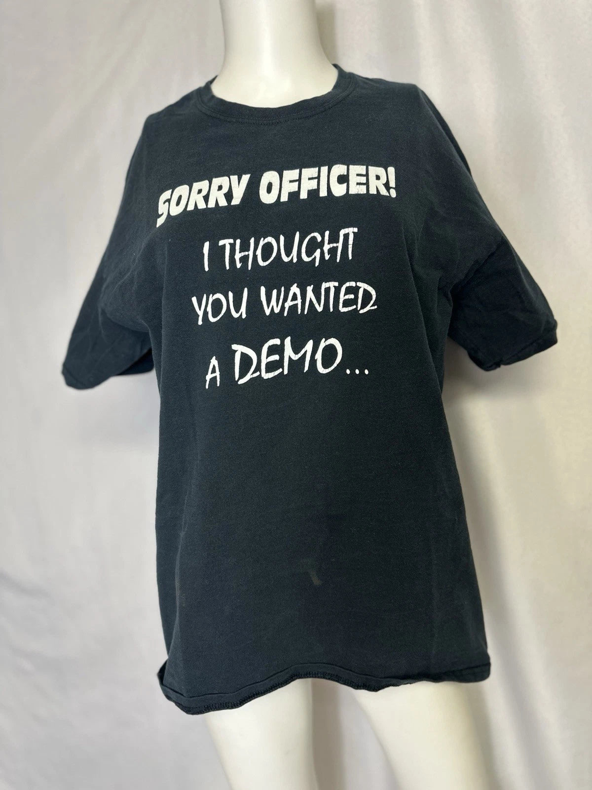 Sub Sonic Addiction Sorry Officer Black Medium Shirt Vintage Bass Subwoofer