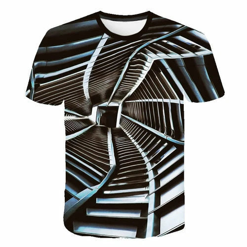 Cool Vertigo Hypnotic Casual Women Men T-Shirt 3D Print Short Sleeve Tee Tops