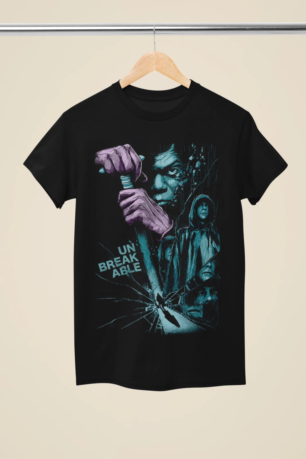 Inspired by Unbreakable Movie Theme Black Unisex T-Shirt (MO 27)