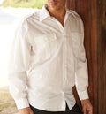 Unisex Adults Long Sleeve Epaulettes Cotton Blended Service Shirt W/ Pen Pocket