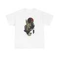 Abstract Cityscape with Red Sun Tee | Geometric Urban Art
