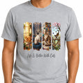 Life Is Better With Cats T-Shirt Four Panel Cat Illustration Graphic Tee