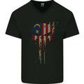 Malaysia Skull Gym Training Bodybuilding Mens V-Neck Cotton T-Shirt