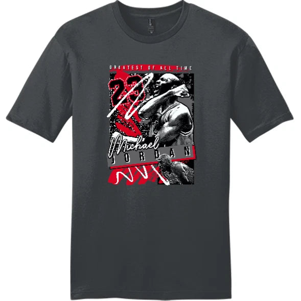 NEW ART SOCIETY RETRO KINGS MJ 90s CHARCOAL TEE SHIRT SMALL-4XLARGE MADE IN USA