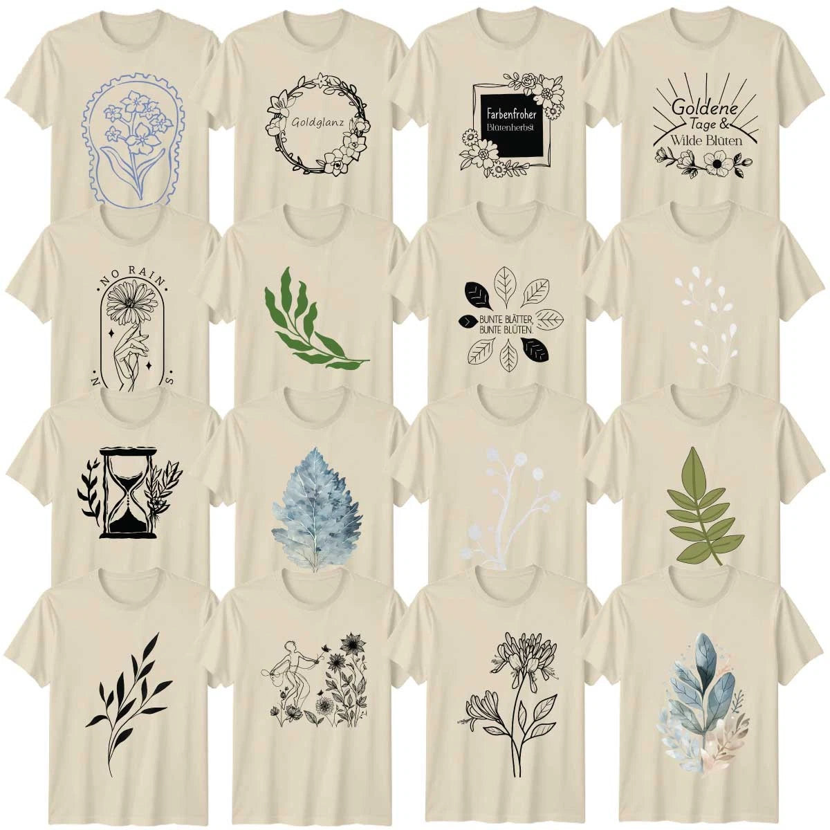 Botanical Illustration Adult T-Shirt Botanical Art Nature Lover Gift
