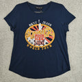 DKNY JEANS 1989 NYC World Tour T-Shirt SOHO TRIBECA pop art GRAPHICS Navy Blue