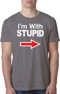 Buy Cool Shirts I'm With Stupid T-shirt White Print Burnout Tee