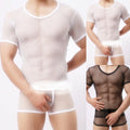 Fashionable Mens Casual Mesh Fishnet See Through Muscle T Shirt String Vest