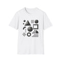 Monochrome Geometric Shapes  T-Shirt  Minimal Abstract Pattern