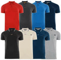 Crosshatch Men's Polo Shirts Regular Button Up Plain Short Sleeve Pique Pocket