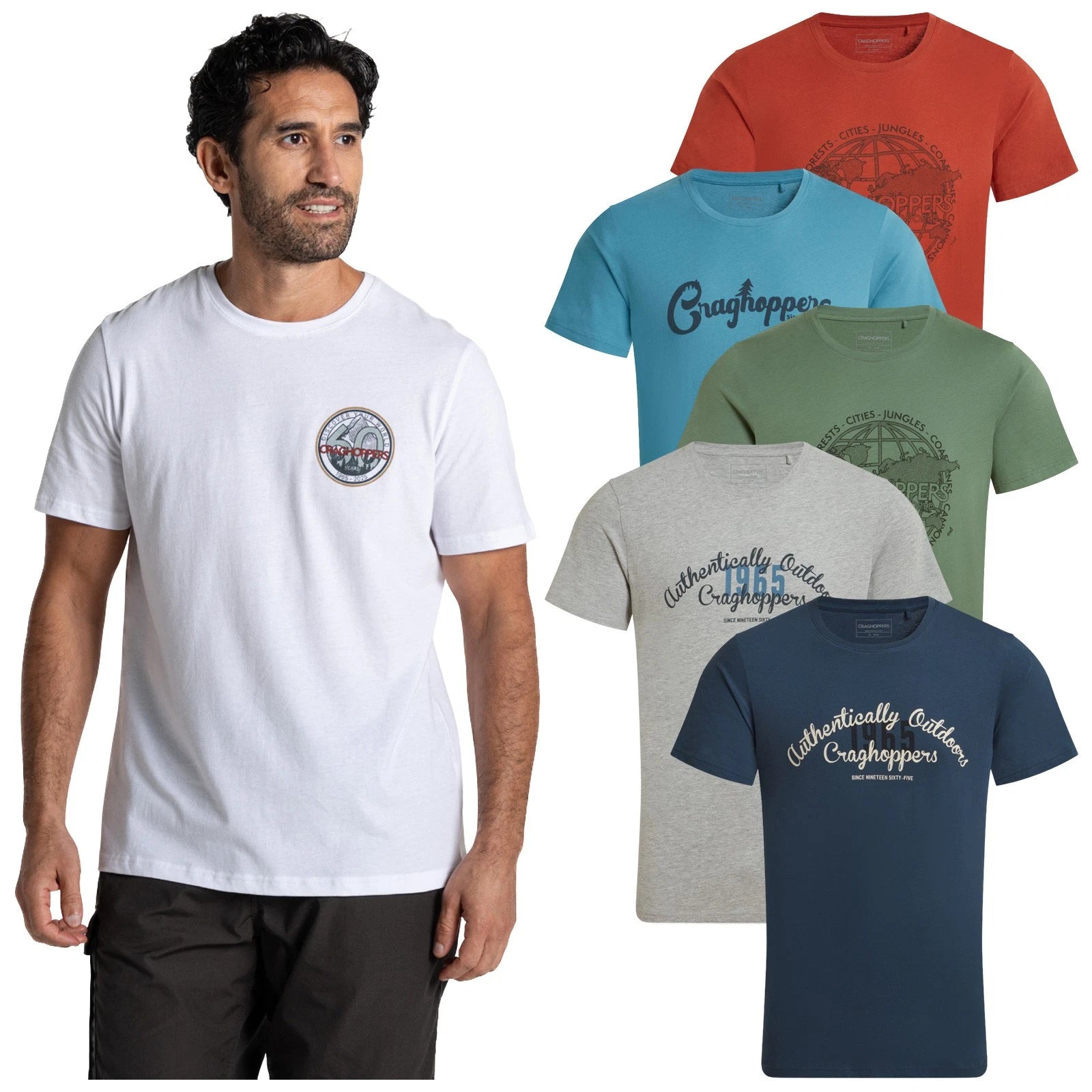 Craghoppers Mens Lucent II T-Shirt Short Sleeve Top Tee Slogan Graphic Outdoors