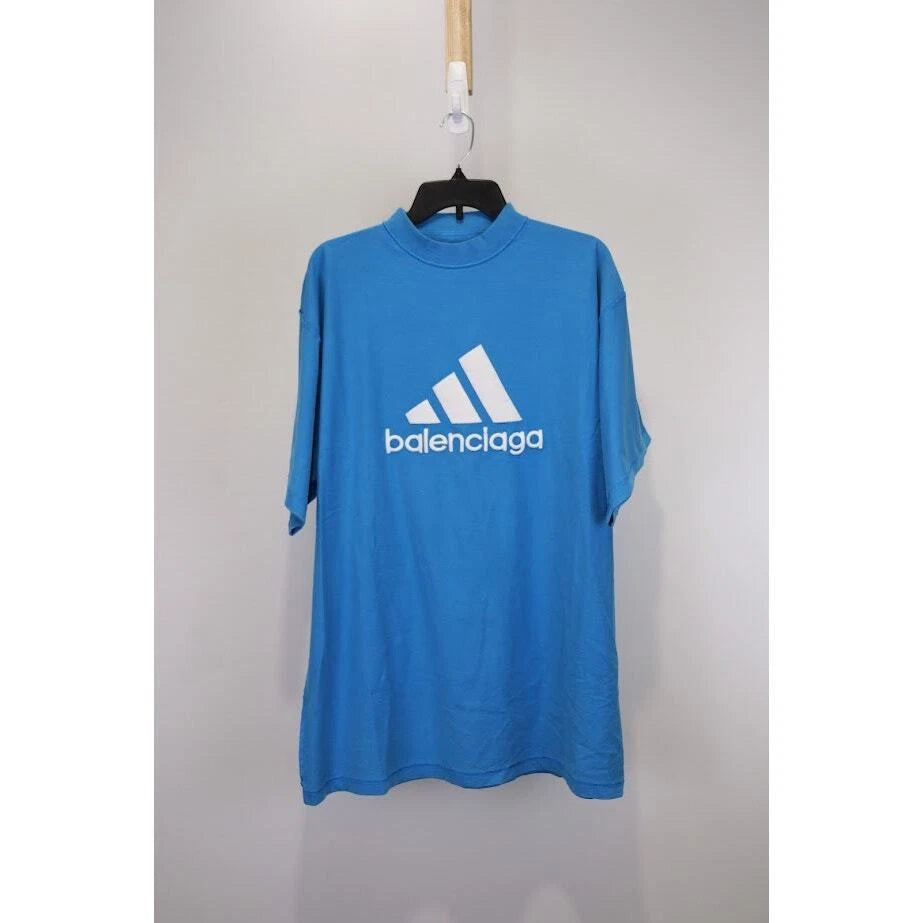 Balenciaga X Adidas Oversize T-Shirt in Blue BNWT 2