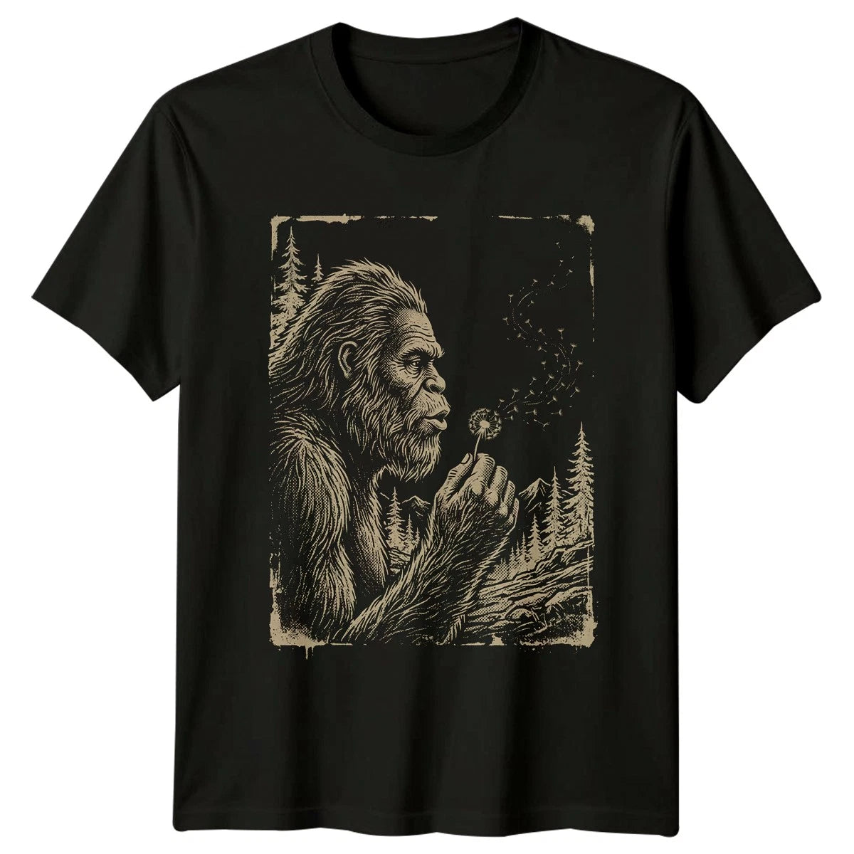 Bigfoot Dandelion Wishes T-Shirt Sasquatch Birthday Gift For Him And Her