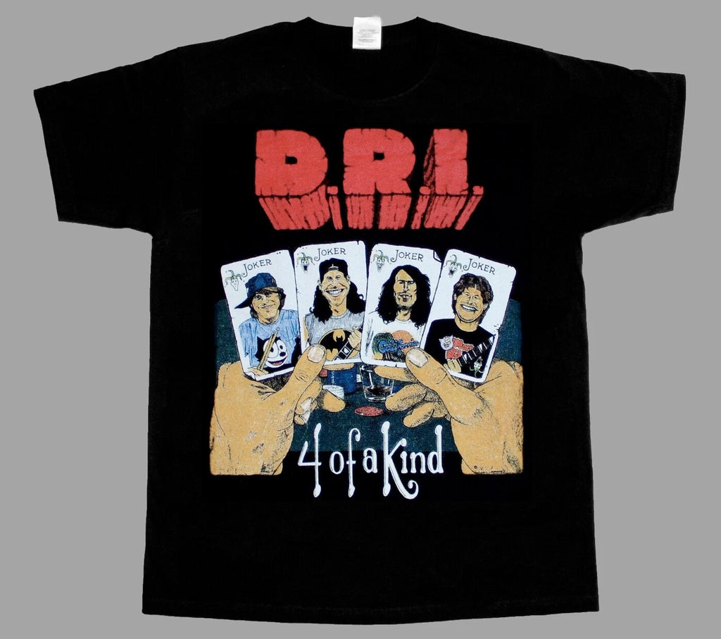 D.R.I. DRI FOUR OF A KIND DIRTY ROTTEN NEW BLACK SHORT/LONG SLEEVE T-SHIRT 345XL